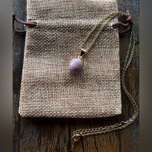 Rhodonite Necklace | Minimalist Crystal Necklace | Rhodonite Pendant